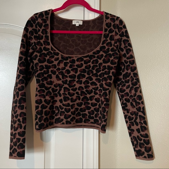 LPA Leopard Sweater Shirt - Picture 3 of 7